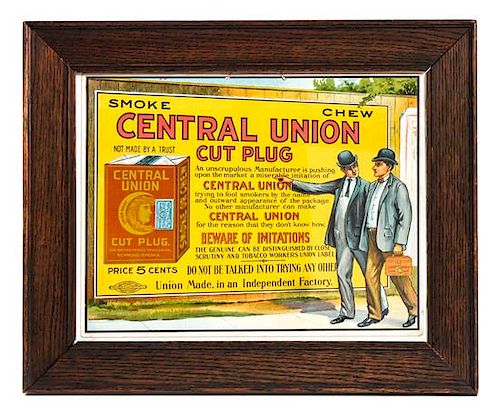 Vintage Advertisement Sign Framed: 14 5/8 x 17 7/8 inches