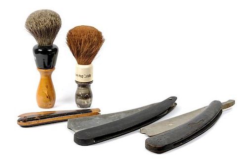 Collection of Oversized Folk Art Shaving Articles Length of longest 20 1/2 inches