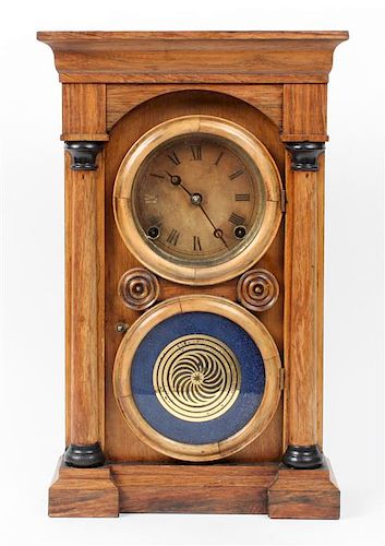 American Wood Mantle Clock Height 17 x width 10 3/4 x depth 4 1/2 inches