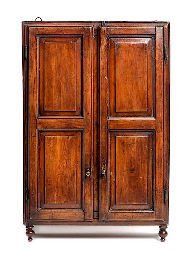 American Oak Two Door Curio Cabinet Height 21 x width 14 1/4 x depth 4 1/2 inches