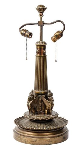 Neoclassical Bronze Lamp Height 27 inches