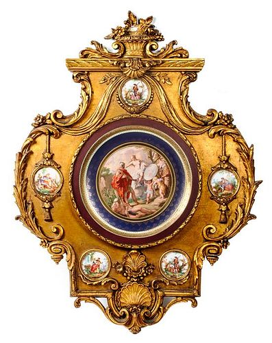 Royal Vienna Style Framed Plate Height 36 x width 27 inches