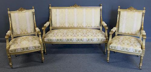 Antique and Fine Quality 3 Piece Louis XVI