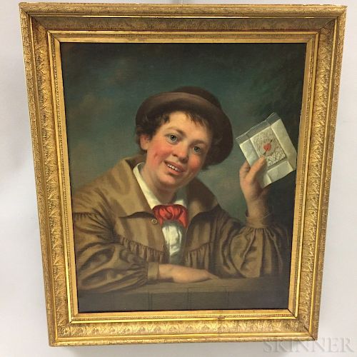 James Henry Beard (American, 1811-1893)  Boy with Valentine Card