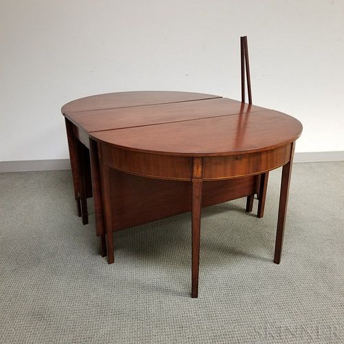 Federal-style Inlaid Mahogany Three-piece Banquet Table