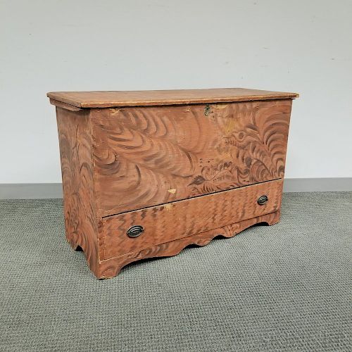 Grain-painted Pine One-drawer Blanket Chest