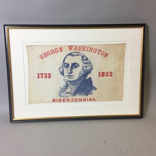Framed Patriotic George Washington Bicentennial Textile