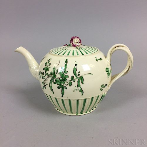 Small Creamware Ceramic Teapot
