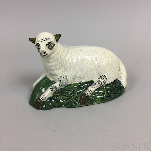 Prattware Ceramic Recumbent Sheep