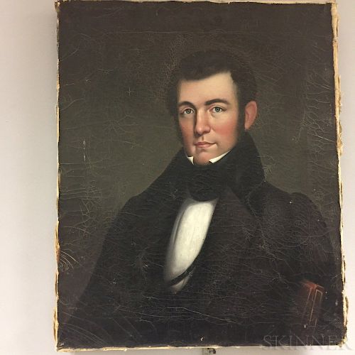 American School, 19th Century  Portrait of a Gentleman with a Book.