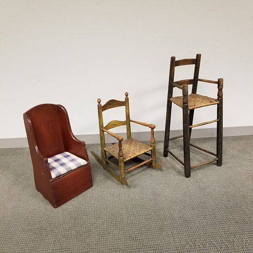 Three Painted Child's Chairs