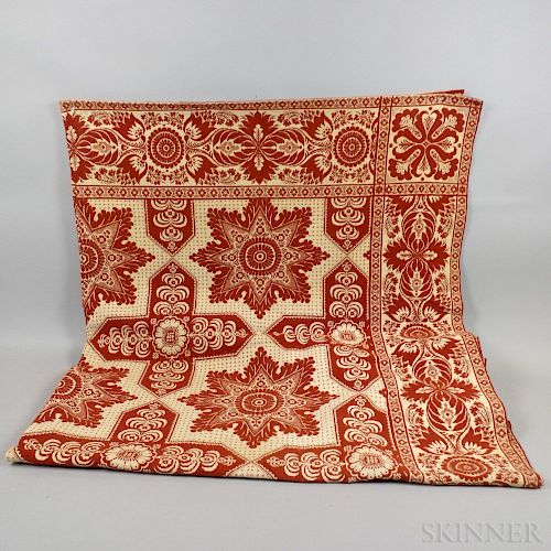 Two Red and White Coverlets