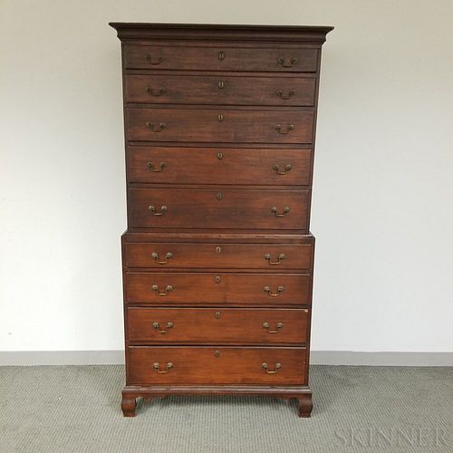 Chippendale Stained Poplar Chest-on-chest
