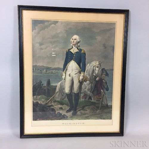 Framed Laugier Hand-colored Engraving of George Washington
