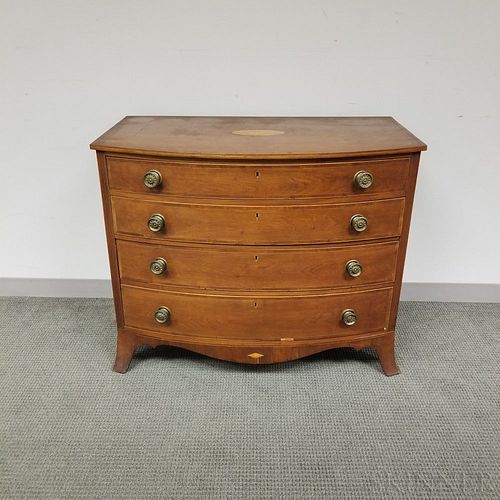 Federal Inlaid Cherry Bow-front Chest of Drawers