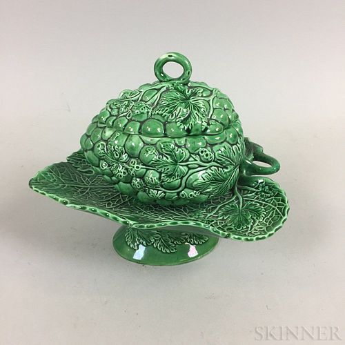 Staffordshire Green-glazed Sauce Tureen and Cover