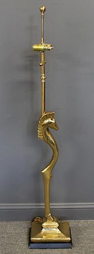 Brass Possibly, Chapman (?) Sea Horse Lamp.