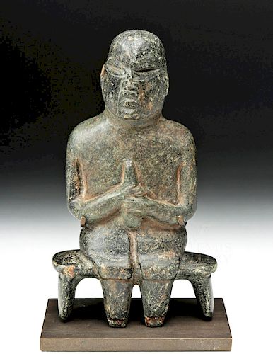 Important Olmec Stone Seated Figure, ex-Dubiner