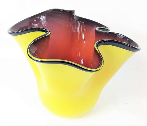 1998 Rollin Karg Signed Studio Art Glass Vase
