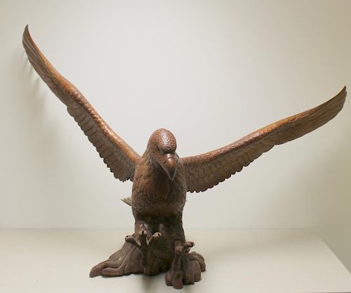 Vintage Large and Finely Carved Wood  Eagle In