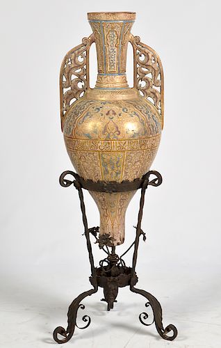 Large Antique Alhambra Spanish Amphora Vase