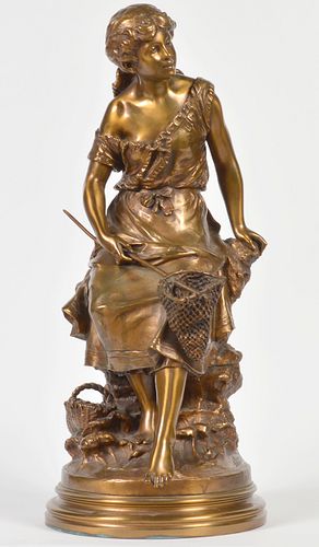 Auguste Moreau "Young Maiden" Bronze