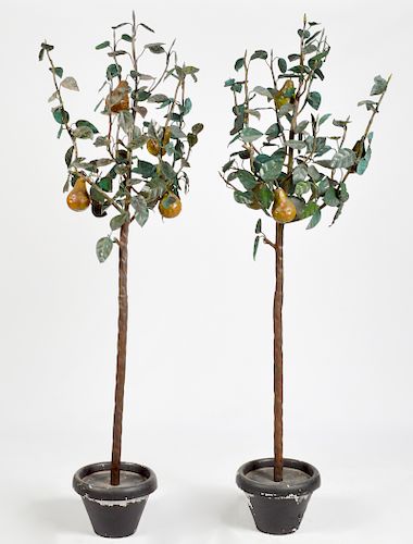 Pr. Vintage Italian Tole Pear Trees