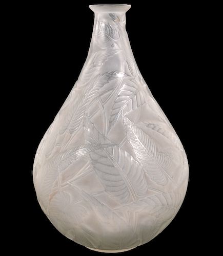 Rene Lalique 'Sauge' French Crystal Vase