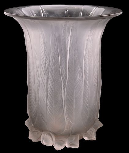 Rene Lalique 'Eucalyptus' French Crystal Vase