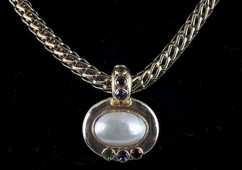 14kt. Gold, Pearl & Semi-Precious Necklace