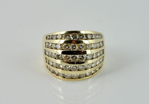 Diamond & 14kt. Gold Dome Ring