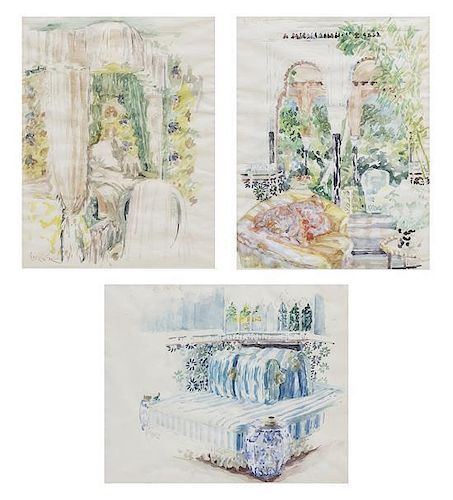 Lilian MacKendrick, (American, 1906-1987), Interior Studies (three works)