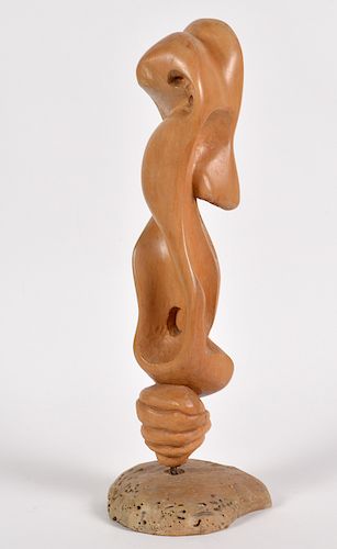 Vintage Abstract Biomorphic Wood Sculpture