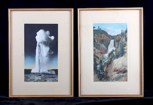 Haynes Yellowstone Hand Tinted Photographs