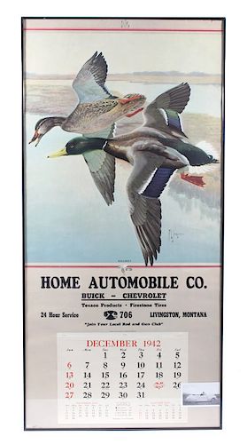 Livingston, MT Home Automobile Calendar c. 1942