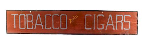 Folk Art Tobacco and Cigars Wooden Trade Sign