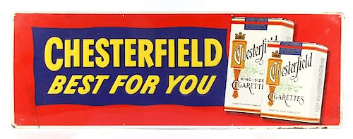 Chesterfield Cigarettes Embossed Advertising Sign