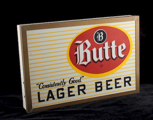 Butte Montana Lager Beer Lighted Sign Box Only