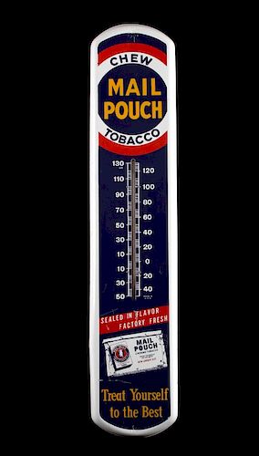 Mail Pouch Chewing Tobacco Advertising Thermometer