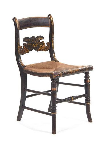 A Hitchcock Style Side Chair, Height 31 3/4 inches.