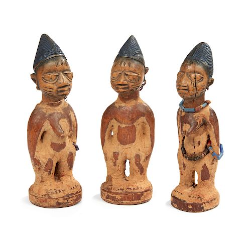 Yoruba, Nigeria, Wood Ibeji Triplets