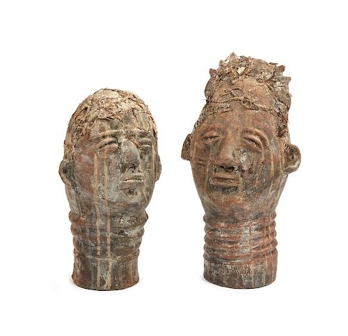 Two Akan Ceramic Heads 