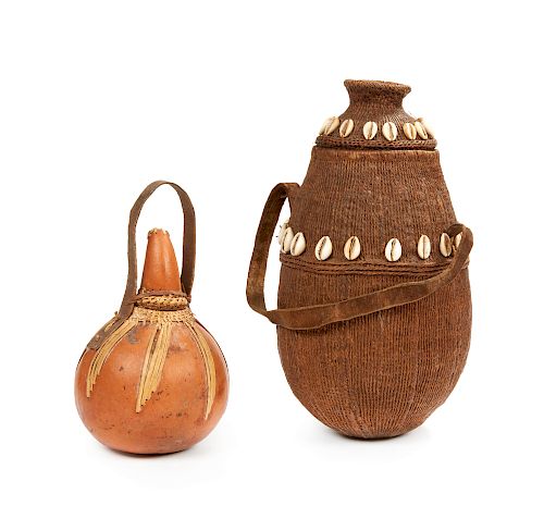 Two African Gourds with Stoppers