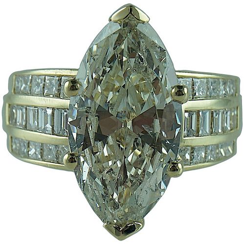 Approx. 7.72 TCW Marquise Engagement Ring.
