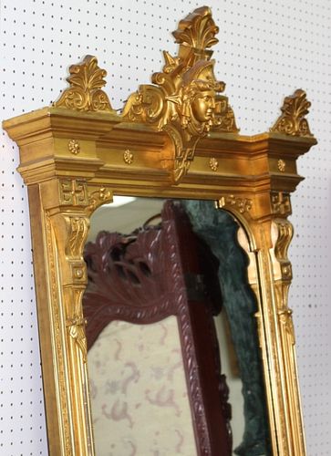 7ft. Victorian Gilt Painted Medusa Head Mirror