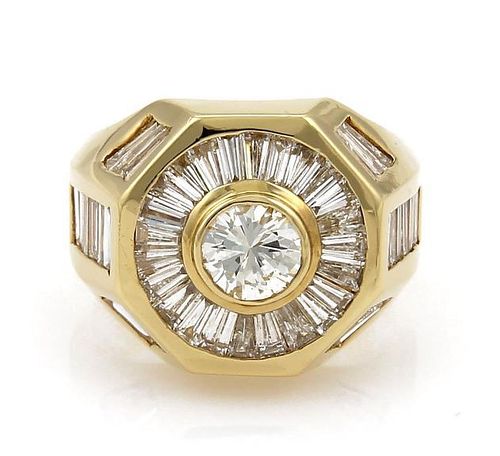5.40ct Diamond 18k Gold Octagon Shape Ring
