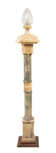 A Contintental Marble Torchere Height 56 inches.