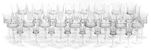 A Cut Glass Stemware Service Height of tallest champagne flute 9 inches.