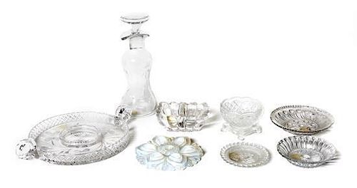 A Collection of American, French, and English Glass Articles, Height of tallest 7 3/4 inches.