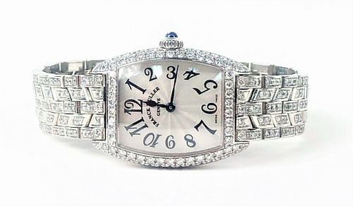 Frank Muller 18K Gold Diamond Cintree Curvex Watch